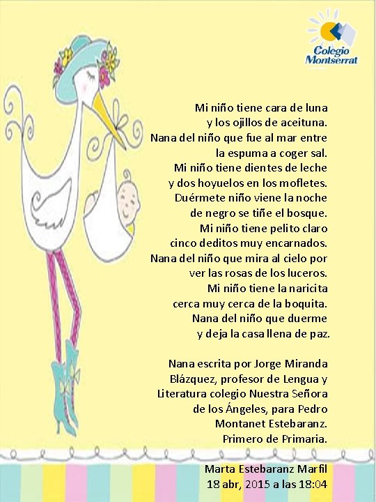 Mi niño tiene cara de luna y los ojillos de aceituna. Nana del niño Mi niño tiene cara de luna y los ojillos de aceituna. Nana del niño