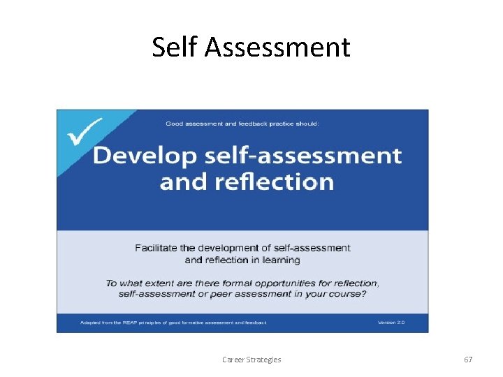 Self Assessment Career Strategies 67 Self Assessment Career Strategies 67