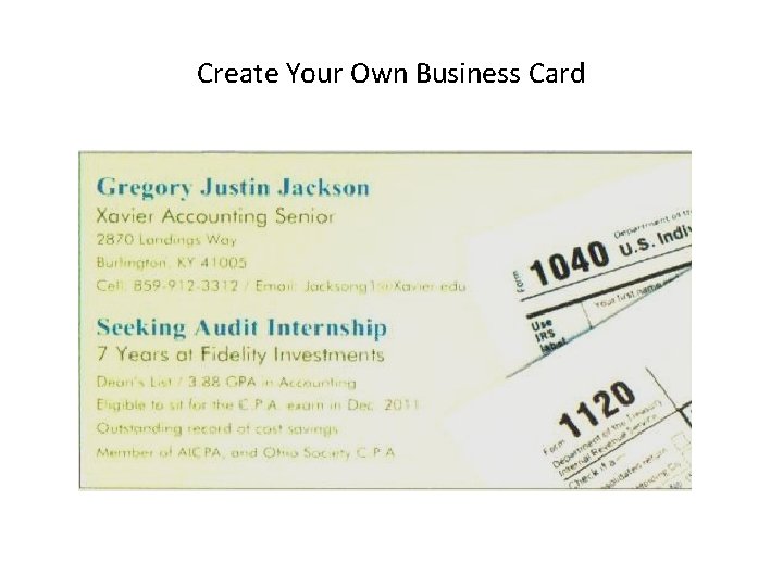 Create Your Own Business Card Create Your Own Business Card