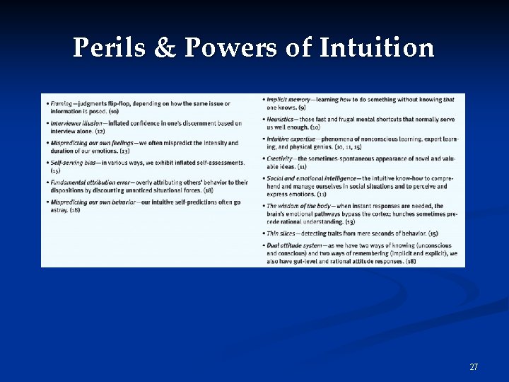 Perils & Powers of Intuition 27 