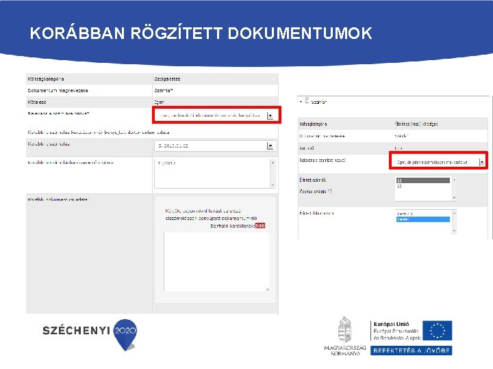 KORÁBBAN RÖGZÍTETT DOKUMENTUMOK 