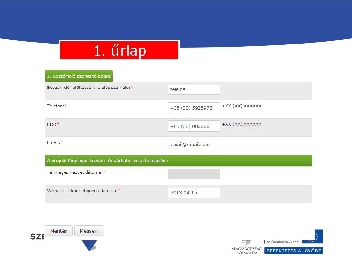 1. űrlap 