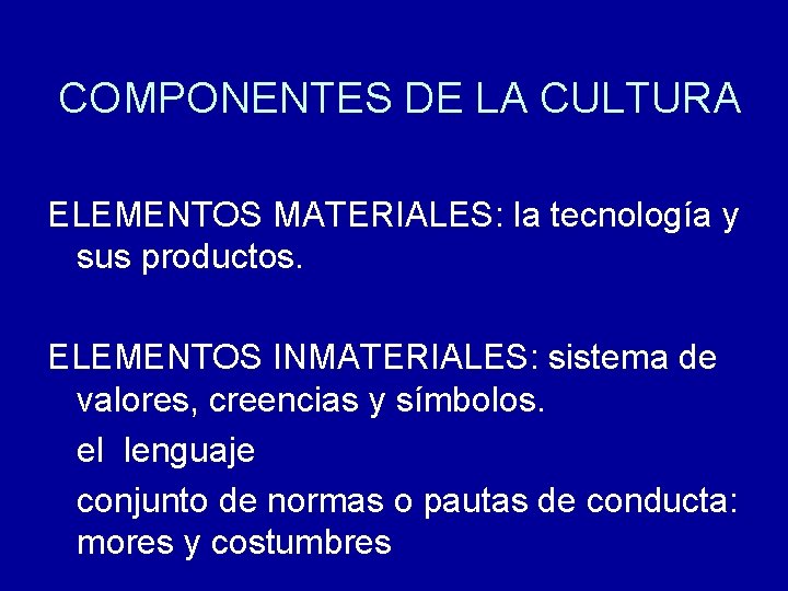 Elementos Inmateriales QU ES LA SOCIOLOGA ES LA CIENCIA QUE
