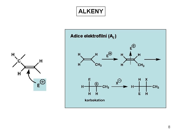 ALKENY Adice elektrofilní (AE) 8 