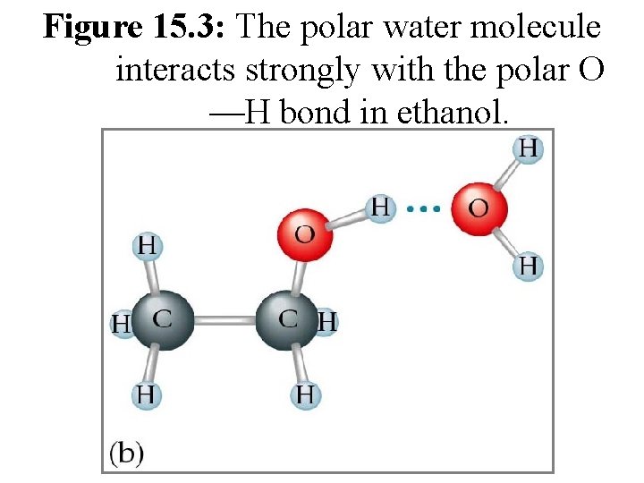 Figure 15. 3: The polar water molecule interacts strongly with the polar O —H