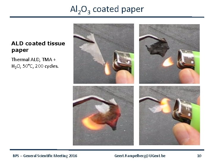 Al 2 O 3 coated paper ALD coated tissue paper Thermal ALD, TMA +
