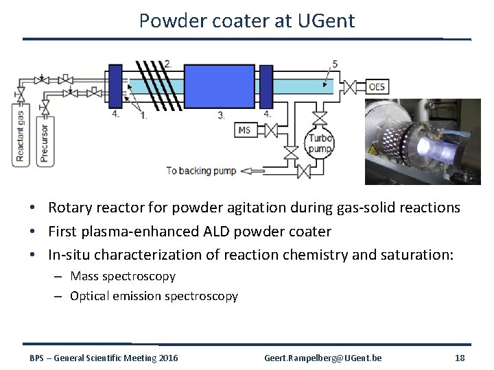 Powder coater at UGent • Rotary reactor for powder agitation during gas-solid reactions •