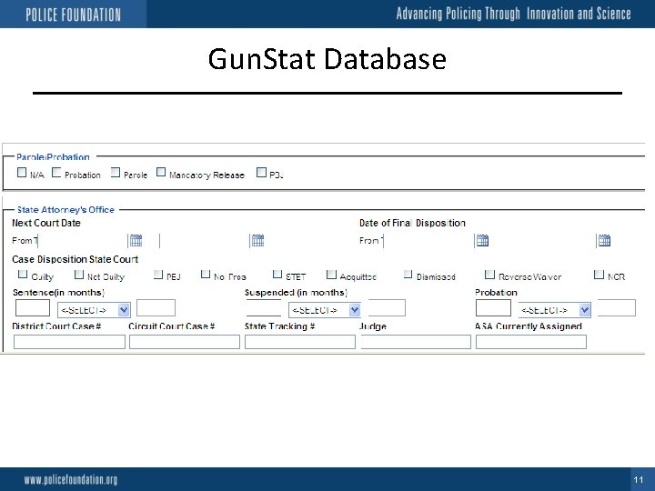 Gun. Stat Database 11 