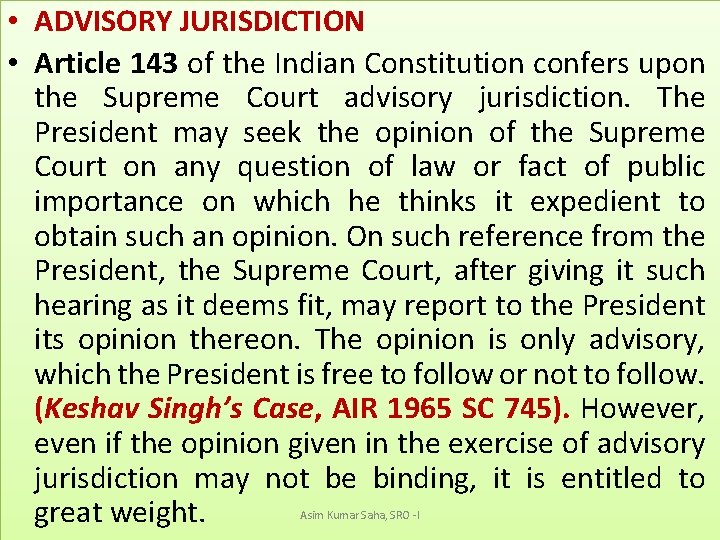 article 143 of the constitution