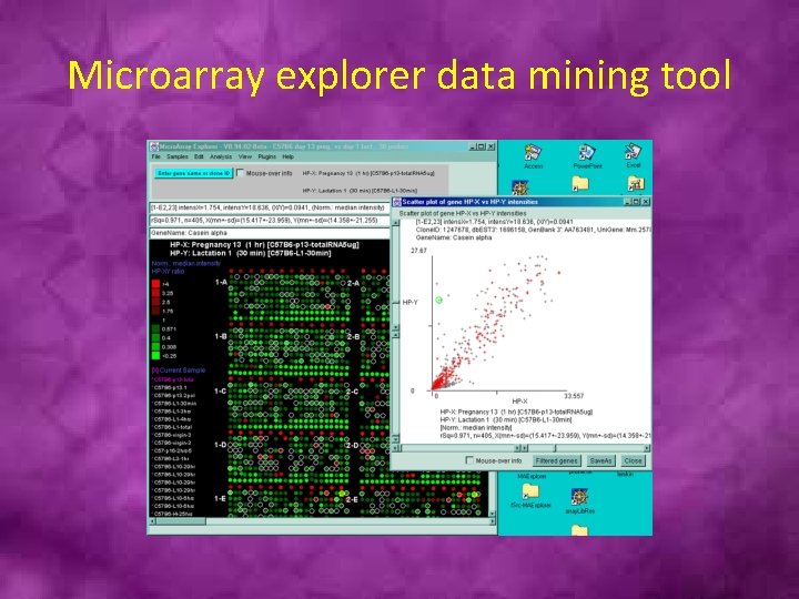 Microarray explorer data mining tool 
