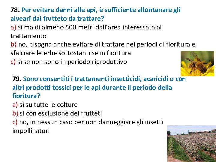 78. Per evitare danni alle api, è sufficiente allontanare gli alveari dal frutteto da 78. Per evitare danni alle api, è sufficiente allontanare gli alveari dal frutteto da