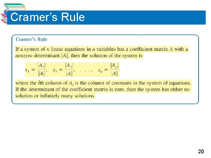 Cramer’s Rule 20 
