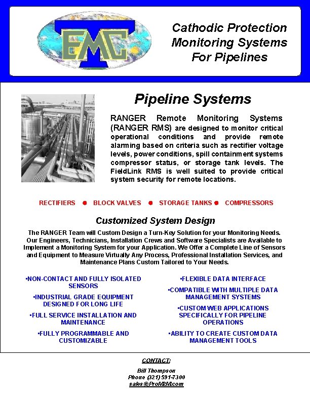 Cathodic Protection Monitoring Systems For Pipelines Pipeline Systems RANGER Remote Monitoring Systems (RANGER RMS)