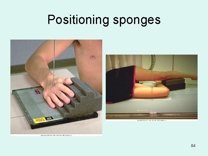Positioning sponges 84 
