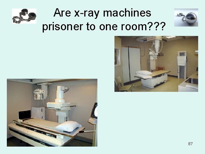 Are x-ray machines prisoner to one room? ? ? 87 