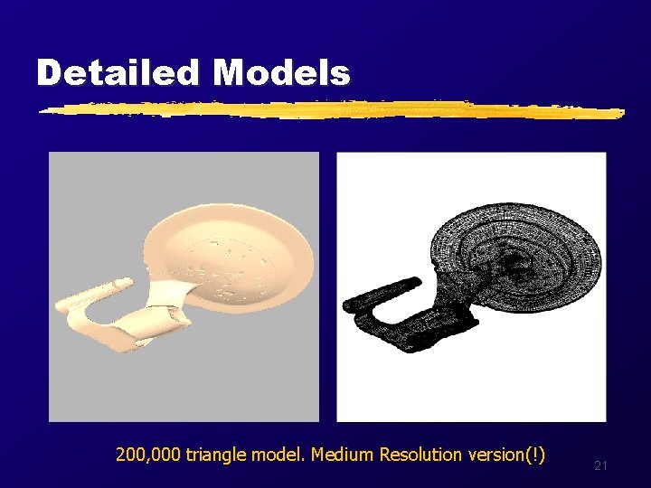 Detailed Models 200, 000 triangle model. Medium Resolution version(!) 21 