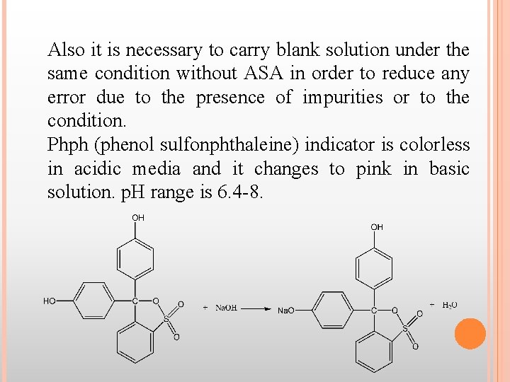 Also it is necessary to carry blank solution under the same condition without ASA