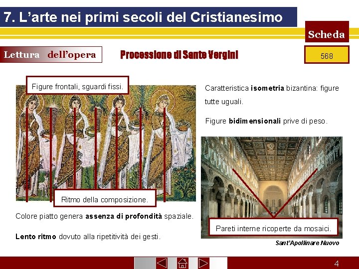 7. L’arte nei primi secoli del Cristianesimo Scheda Lettura dell’opera Processione di Sante Vergini