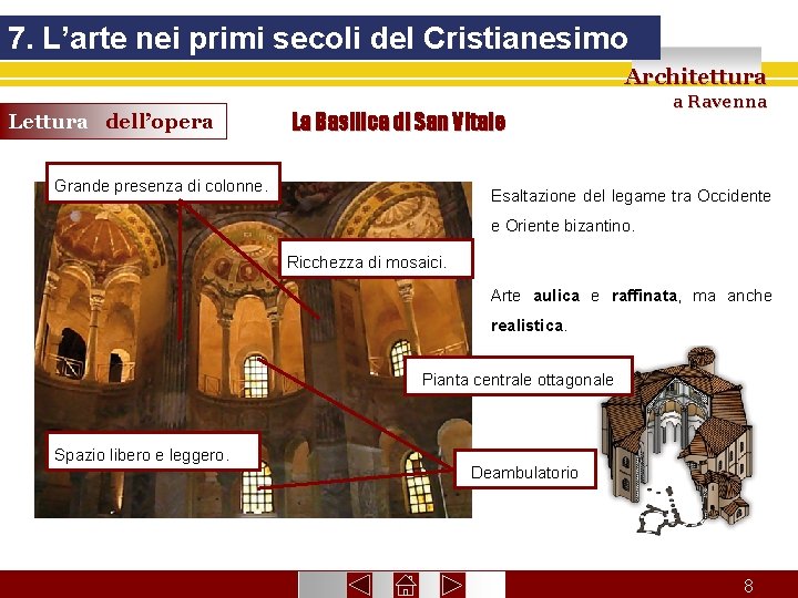 7. L’arte nei primi secoli del Cristianesimo Architettura Lettura dell’opera La Basilica di San