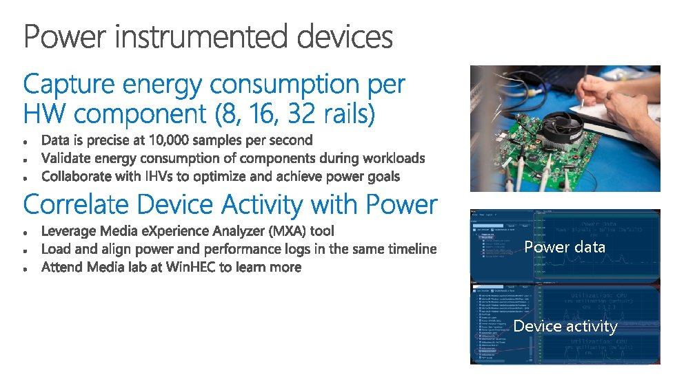 Power data Device activity 