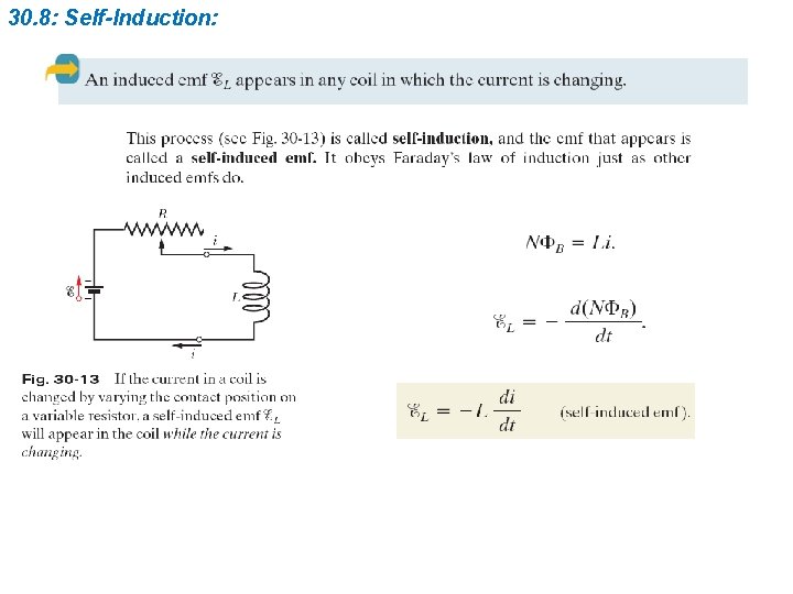 30. 8: Self-Induction: 