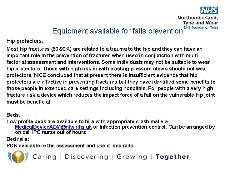 Equipment available for falls prevention Hip protectors: Most hip fractures (60 -90%) are related Equipment available for falls prevention Hip protectors: Most hip fractures (60 -90%) are related