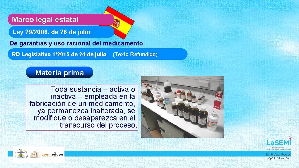 Marco legal estatal Ley 29/2006. de 26 de julio De garantías y uso racional