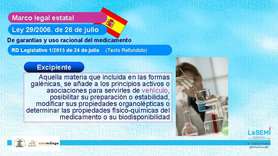 Marco legal estatal Ley 29/2006. de 26 de julio De garantías y uso racional