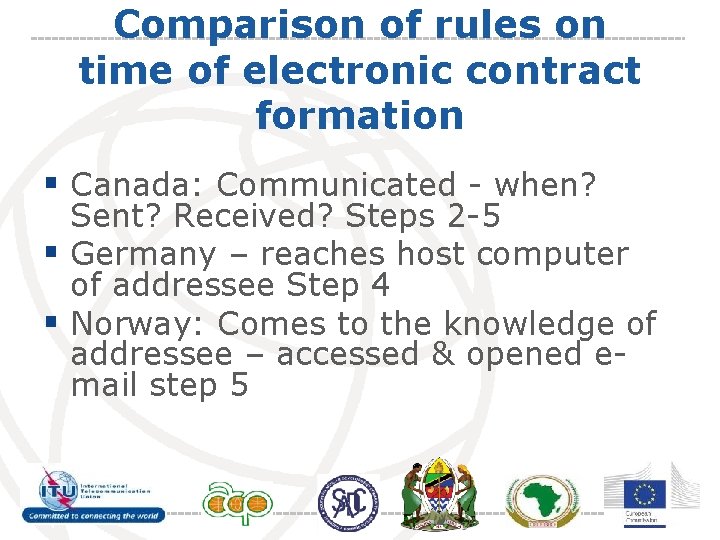 Comparison of rules on time of electronic contract formation § Canada: Communicated - when?