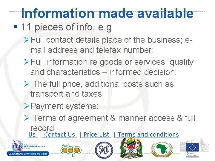 Information made available § 11 pieces of info, e. g ØFull contact details place