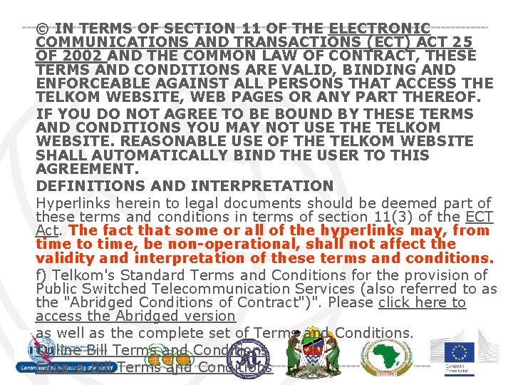 © IN TERMS OF SECTION 11 OF THE ELECTRONIC COMMUNICATIONS AND TRANSACTIONS (ECT) ACT