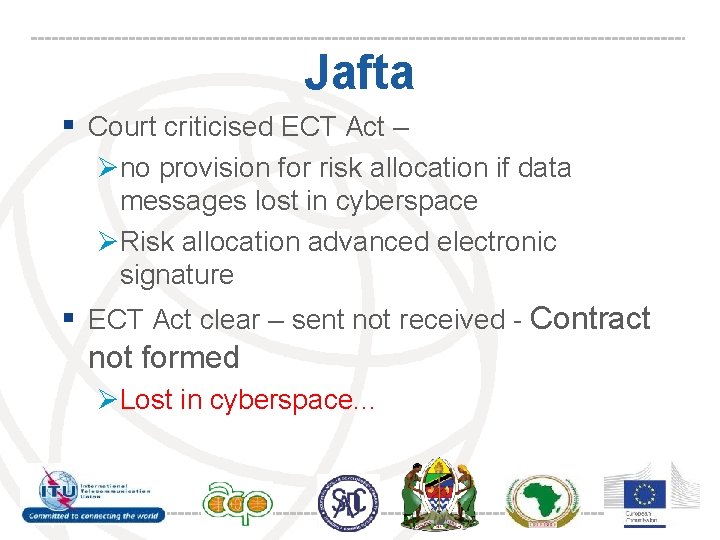 Jafta § Court criticised ECT Act – Øno provision for risk allocation if data