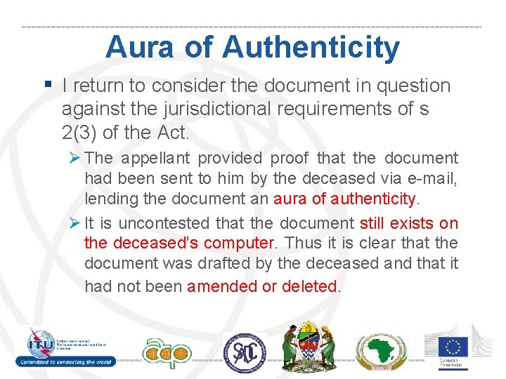 Aura of Authenticity § I return to consider the document in question against the