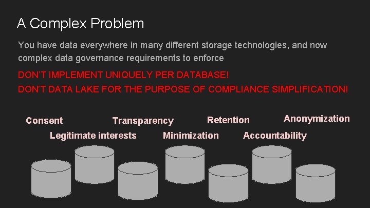 A Complex Problem You have data everywhere in many different storage technologies, and now