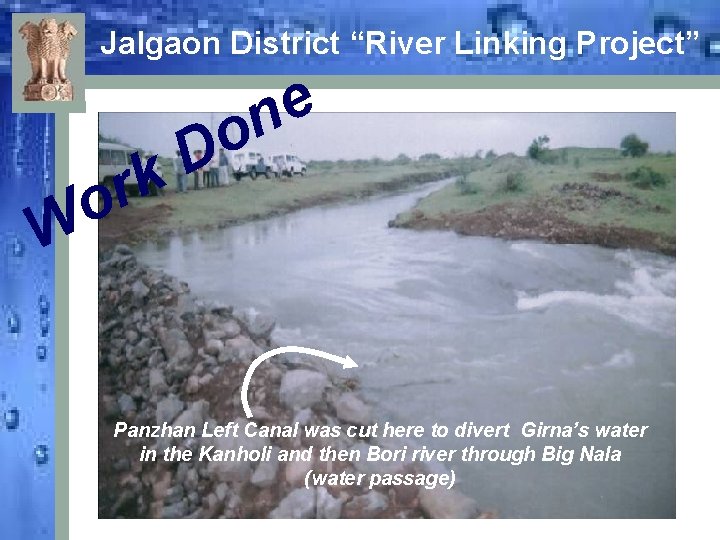 Jalgaon District “River Linking Project” e n o D k W r o Panzhan