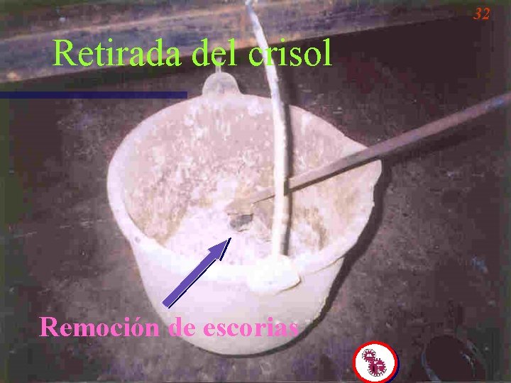 32 Retirada del crisol Remoción de escorias 