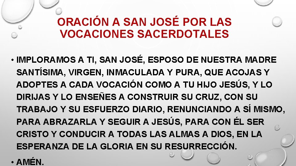 ORACIÓN A SAN JOSÉ POR LAS VOCACIONES SACERDOTALES • IMPLORAMOS A TI, SAN JOSÉ, ORACIÓN A SAN JOSÉ POR LAS VOCACIONES SACERDOTALES • IMPLORAMOS A TI, SAN JOSÉ,