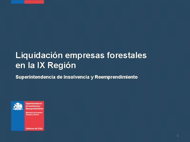 Liquidación empresas forestales en la IX Región Superintendencia de Insolvencia y Reemprendimiento 1 Liquidación empresas forestales en la IX Región Superintendencia de Insolvencia y Reemprendimiento 1