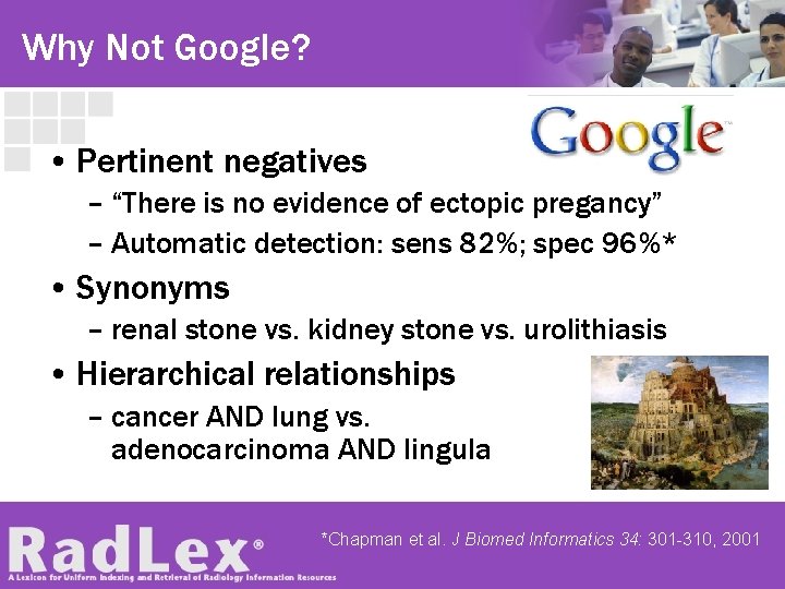 Why Not Google? • Pertinent negatives – “There is no evidence of ectopic pregancy”