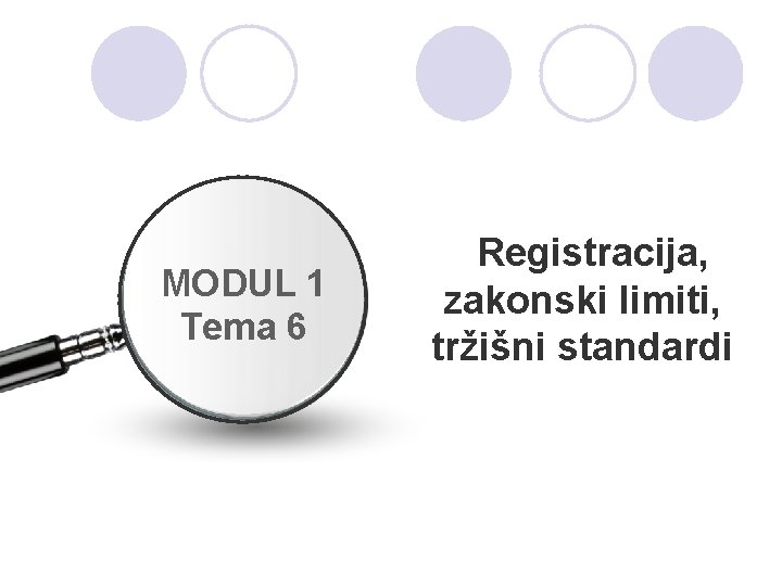 MODUL 1 Tema 6 Registracija, zakonski limiti, tržišni standardi 