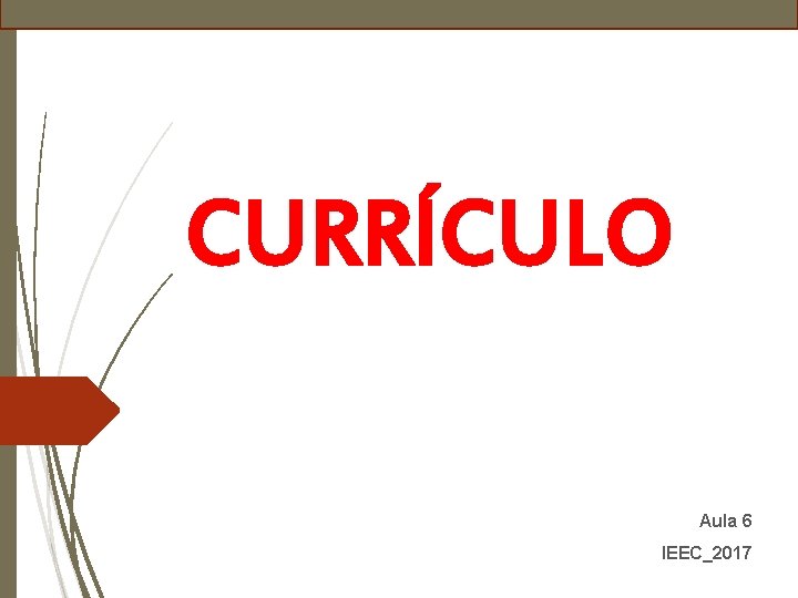 CURRÍCULO Aula 6 IEEC_2017 