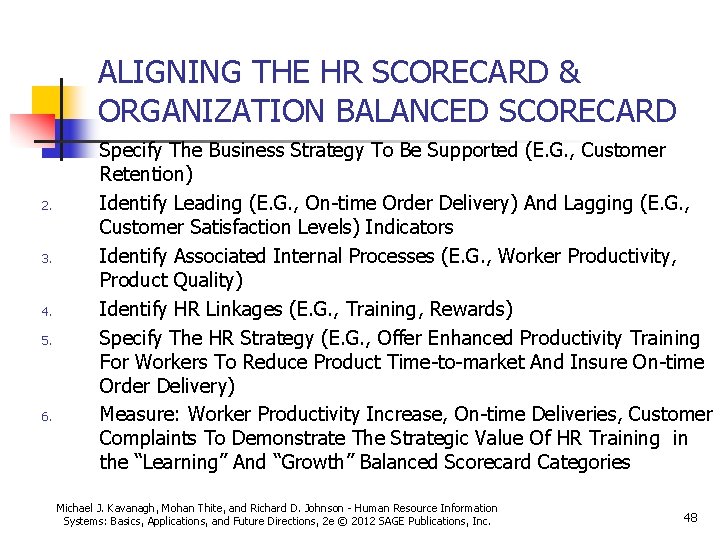 ALIGNING THE HR SCORECARD & ORGANIZATION BALANCED SCORECARD 1. 2. 3. 4. 5. 6. ALIGNING THE HR SCORECARD & ORGANIZATION BALANCED SCORECARD 1. 2. 3. 4. 5. 6.