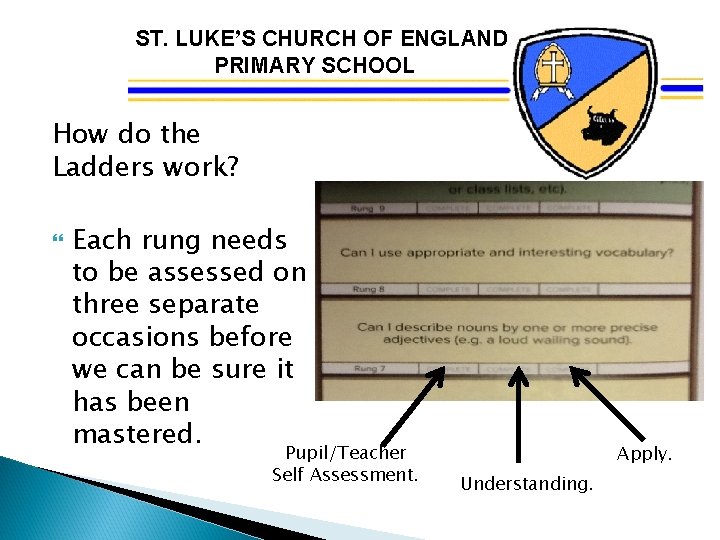 ST. LUKE’S CHURCH OF ENGLAND PRIMARY SCHOOL How do the Ladders work? Each rung