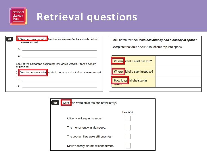 Retrieval questions 