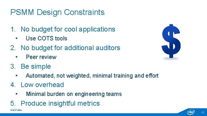 PSMM Design Constraints 1. No budget for cool applications • Use COTS tools 2. PSMM Design Constraints 1. No budget for cool applications • Use COTS tools 2.