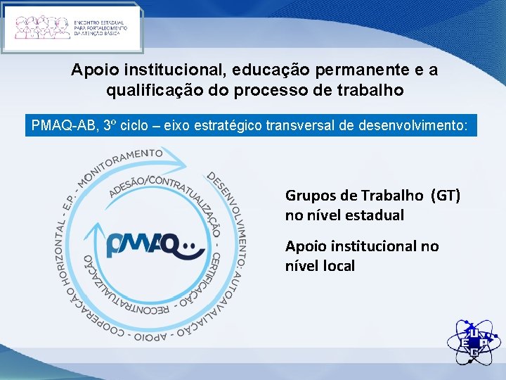 Apoio institucional, educação permanente e a qualificação do processo de trabalho PMAQ-AB, 3º ciclo