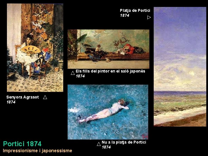 Platja de Portici 1874 Els fills del pintor en el saló japonès 1874 Senyora