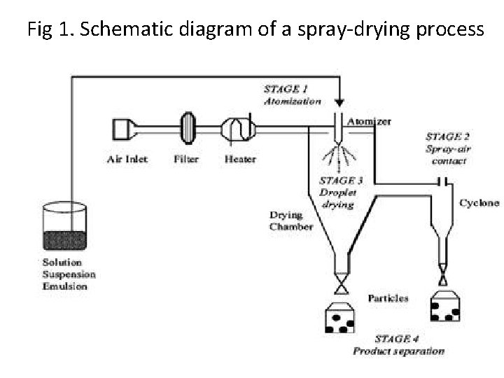 Fig 1. Schematic diagram of a spray-drying process 