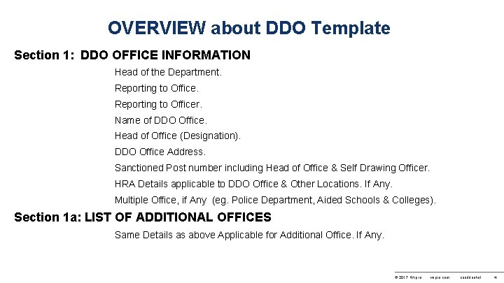 OVERVIEW about DDO Template Section 1: DDO OFFICE INFORMATION Head of the Department. Reporting