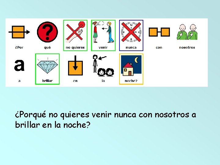 ¿Porqué no quieres venir nunca con nosotros a brillar en la noche? 
